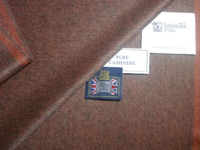 JOHNSTONS OF ELGIN = MADE IN SCOTLAND JOHNSTONS OF ELGIN 100% KASCHMIR "Rusty Brown Mélange" JACKENSTOFF = 2,0 m.