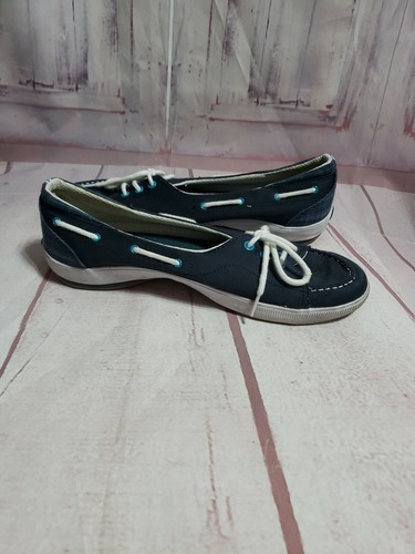 Keds Navy Rapture Boat Shoes Sneakers Women’s Size 10 Navy/Teal/Plaid 4752 - Picture 4 of 10