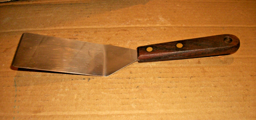 Vintage Robinson Knife Short Spatula Stained Wooden Handle 9 5/8" Inches USA