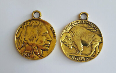 Anhänger Pendant Indianer Indian Coin Buffalo Western Indianerschmuck