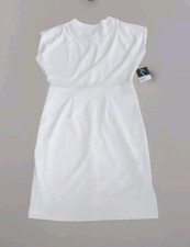 Vera Wang Womens Dress Sz L Draped Sheath Side Slit Simply Vera Vanilla Ice NWT