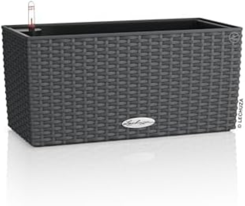 Lechuza - Vaso per piante Balconera Cottage 40 nero, con sistema di irrigazione,