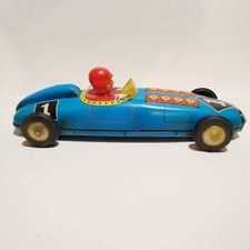 Wind Up Tin Toy Roadster with Driver