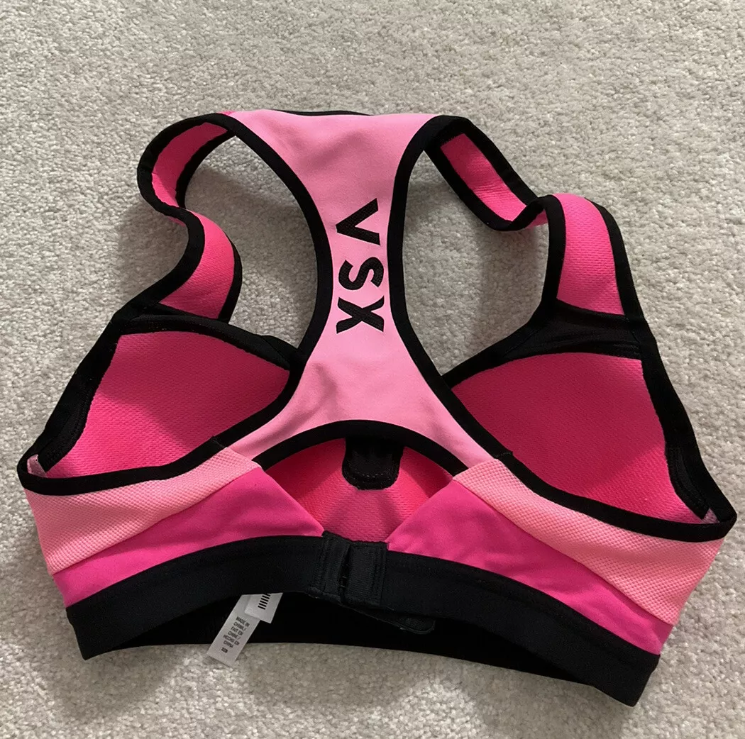 Victoria's Secret VSX Sports Bra Underwire Racerback Max Support Pink Solid  32B