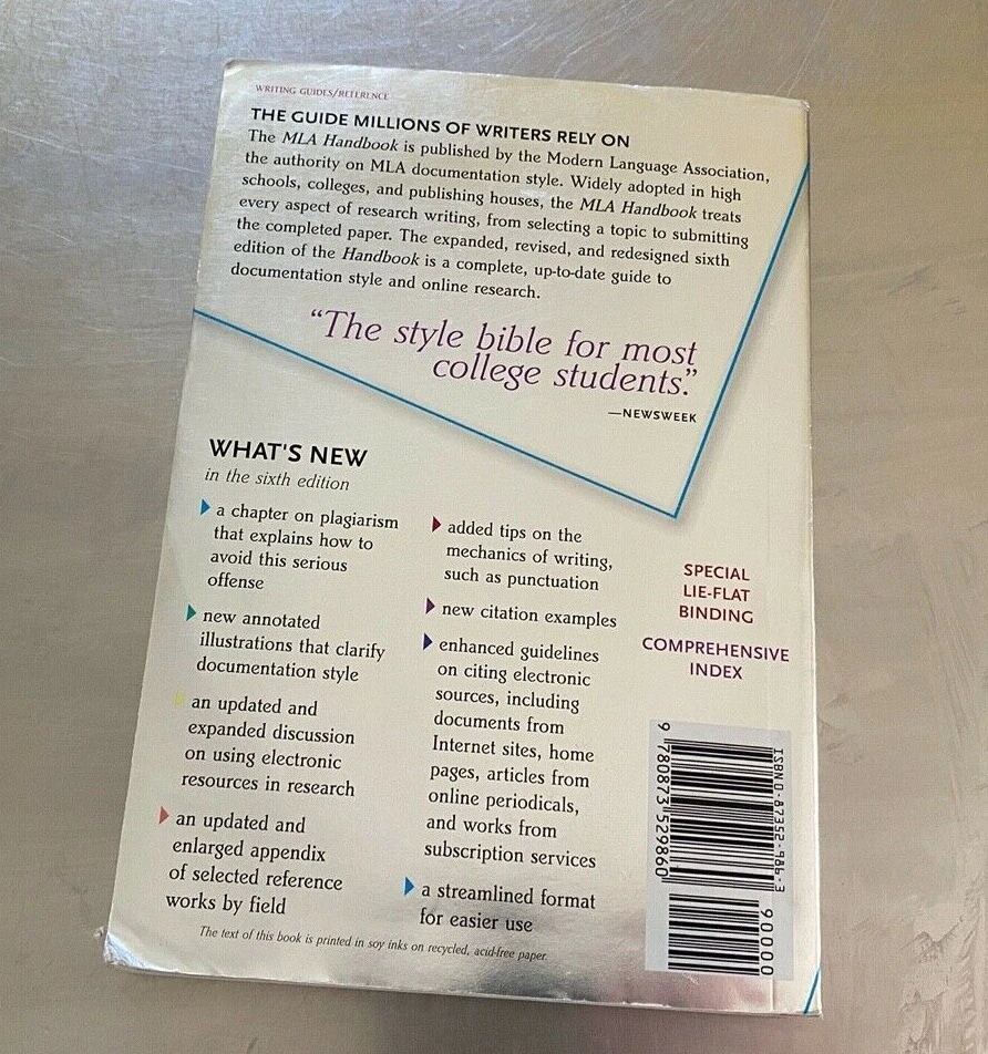 MLA Handbook for Writers of Research Papers, 6th Ed by Joseph Gibaldi  s#7855B 9780873529860 | eBay