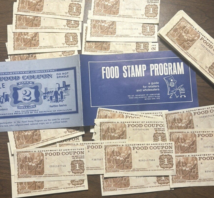 Vintage 1.00 USDA Food Coupons Original Paper Food Stamp Currency 70’s