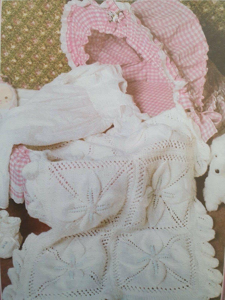 DK KNITTING PATTERN for Baby Blanket/Pram Cover 52CM x 75CM (173