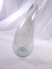Blown Art Glass Clear Curved Bent Neck Vase 14"