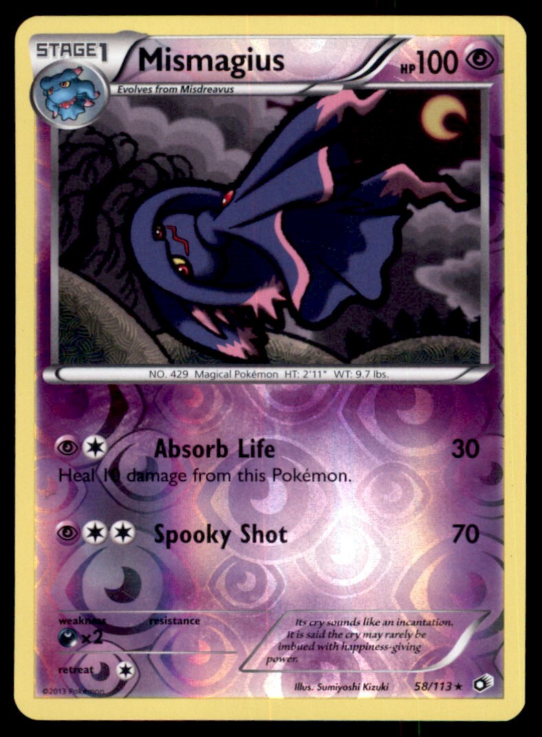 Pokemon TCG Mismagius Black & White - Legendary Treasures #58 Reverse Holo