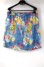Ted Baker Swim Trunks Mens 5 Hawaiian Camp Board Shorts Drawstring fun postcard