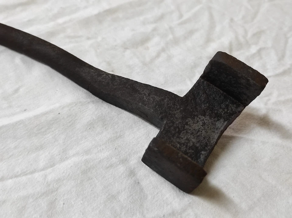 Ancienne Clé de roue de wagon en acier forgé 5 cm x 31 cm - Photo 3/4