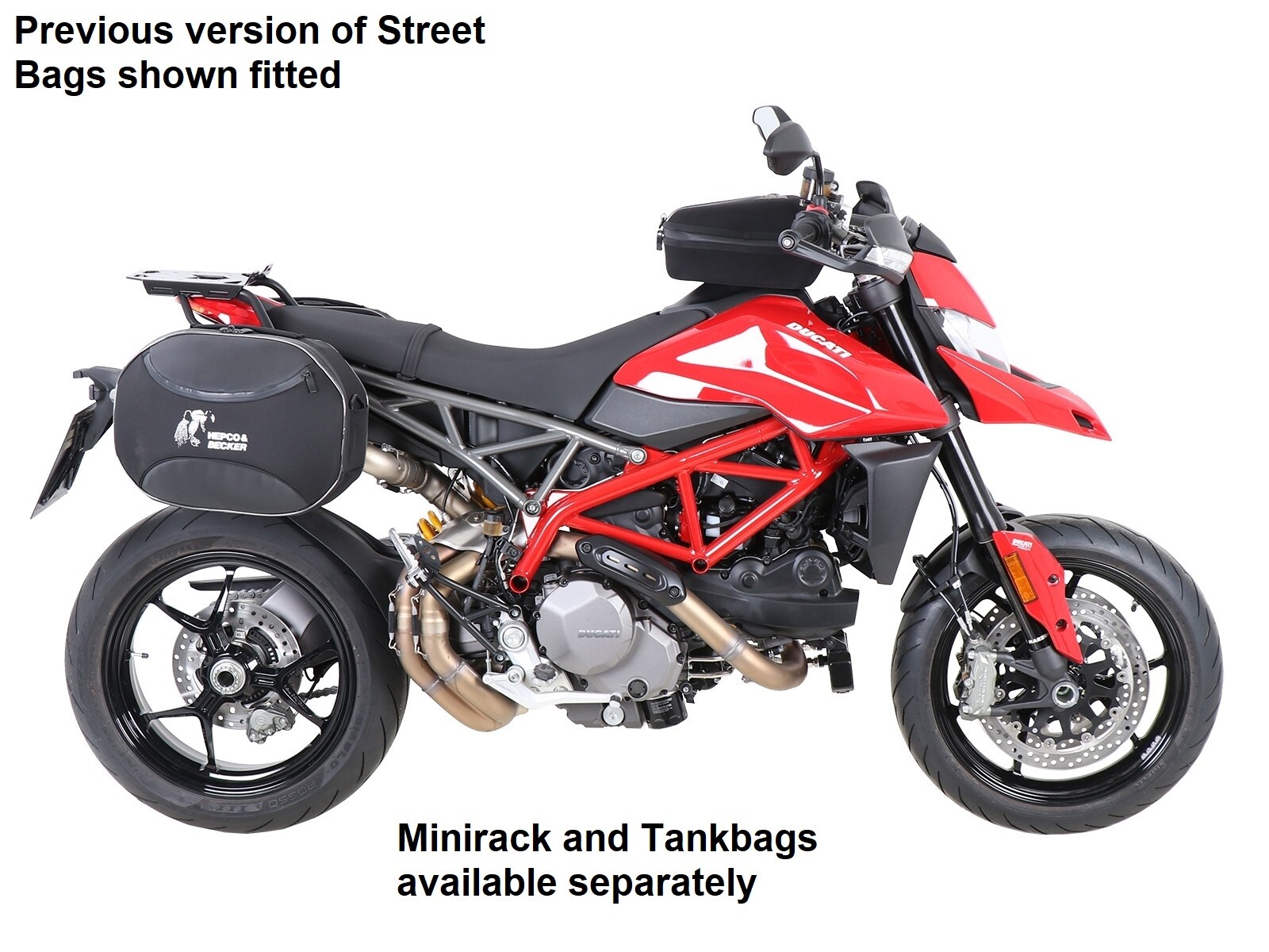 Ducati Hypermotard 950/SP Panniers Street & C-Bow Kit BY HEPCO & BECKER (2019-)