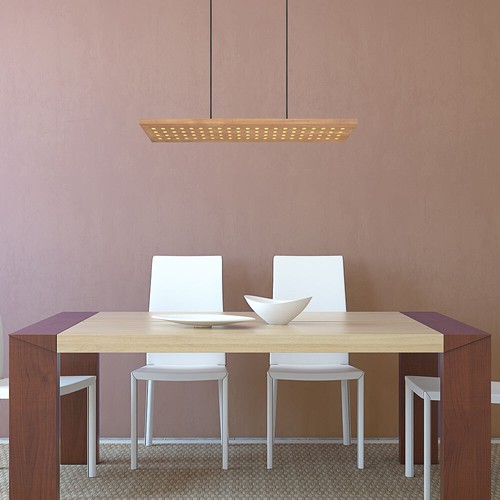 Lampada di Legno Luce a Sospensione Sala da Pranzo Cucina LED 3 Stufendimmer - Foto 5 di 7