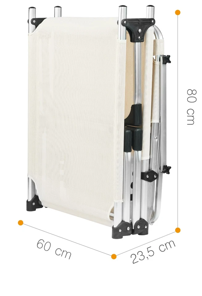 Lettino Prendisole Pieghevole in Alluminio con TETTUCCIO spiaggia mare piscina - Immagine 4 di 4