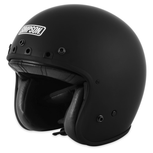 Simpson Motorcycle Chopper Helmet - Flat Black - Medium - Picture 1 of 5