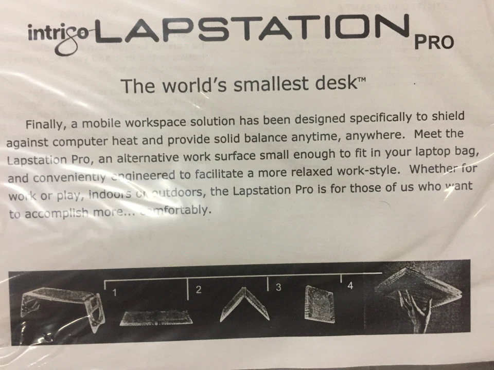 Intrigo LapStation Pro = World's Smallest Desk = Laptop Bed Couch Food Stand - Image 3 of 4