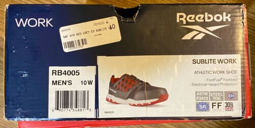 Reebok Steel Toe Workshoes Sublite Athletic Shoe Safety Shoe New Size 10W - Picture 1 of 13