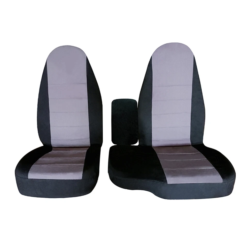 For 1998-2003 Ford Ranger 60/40 highback Truck seat covers cotton blk-silver - Изображение 3 из 4