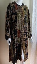 Chico's Sz 2 L Xl Hooded Duster Rayon Nothing Matches Art-to-wear
