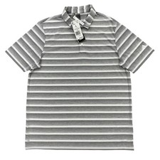 Adidas Mens Golf Polo Shirt Size Large 2 Color Stripe Gray White