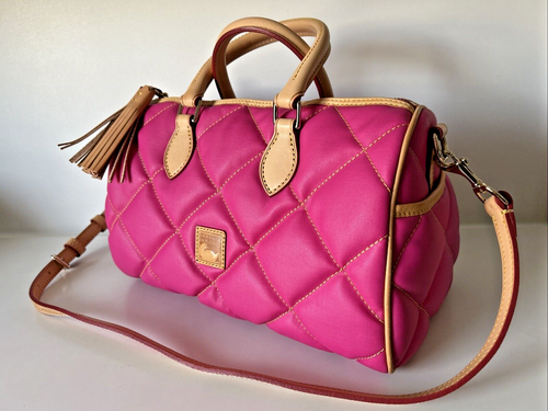 Dooney Bourke Quilted Classic Satchel Handbag Shoulder Bag 11x7x6 - 第 1/13 張圖片