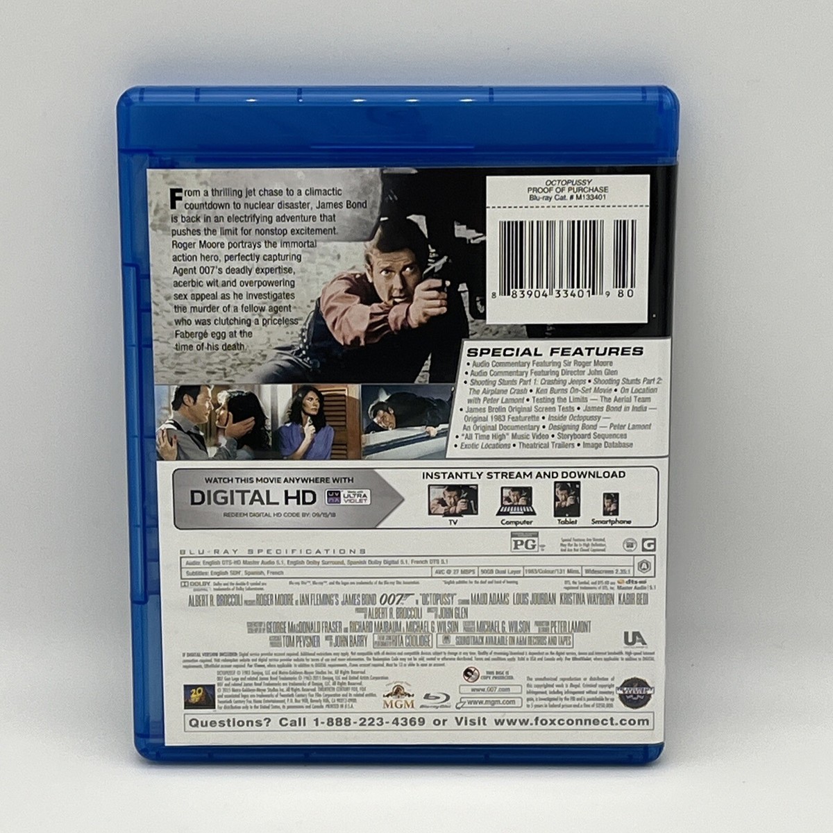 Octopussy: 007 (Blu-ray, 2015, Widescreen) James Bond, Roger