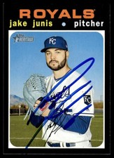 2020 Topps Heritage Baseball Jake Junis Kansas City Royals #342 Card Signed