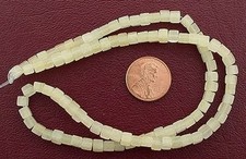 4mm Cube Gemstone Light Yellow Jade Beads 15" Strand