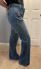 Vintage Women's Levi's 70s Flare Bell Bottom High Waisted Jeans Size 29 X 31
