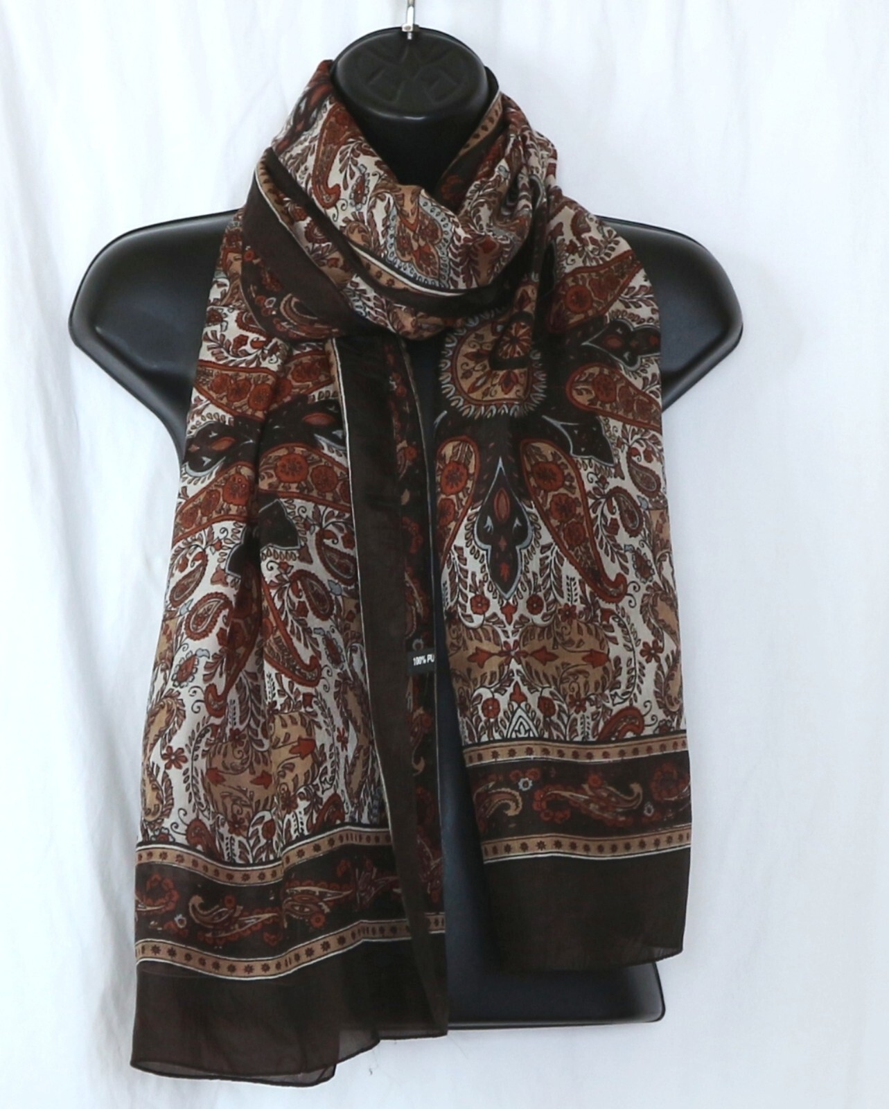 AMAZING SCARVES Black/Multi Rectangular Silk Scar… - image 7