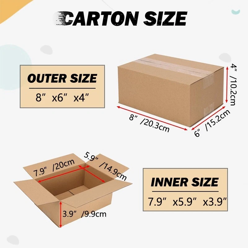 8x6x4 Inch Shipping Boxes Heavy Duty Cardboard Moving Storage Box Pack of 10 25 - Image 2 of 4