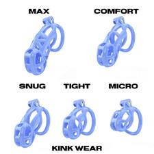 COBRA Chastity Cage Device Premium Kit with 5 Rings 2 keys 5 sizes BLUE