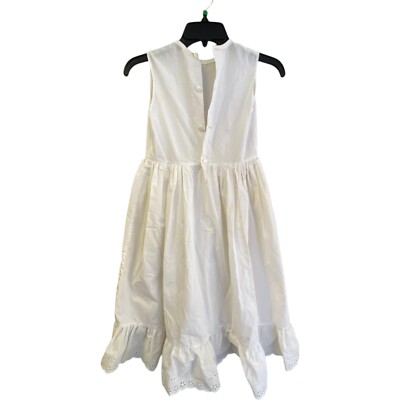 Francoise Bouthillier Fit and Flare Dress Women Size 12 White Eyelet Embroidered