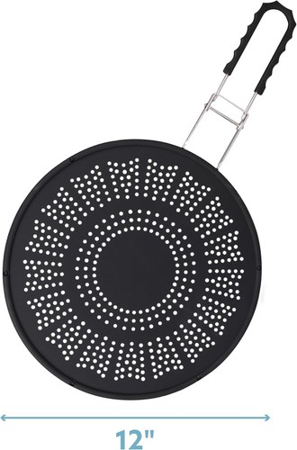 Heat-Resistant 11.5inch Silicone Splatter Guard & Strainer - Dishwasher Safe [ - Picture 8 of 10