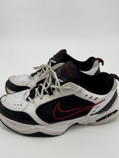 Nike Air Monarch IV 415445-101 Mens Sneakers 12 White Black Swoosh Workout Shoes
