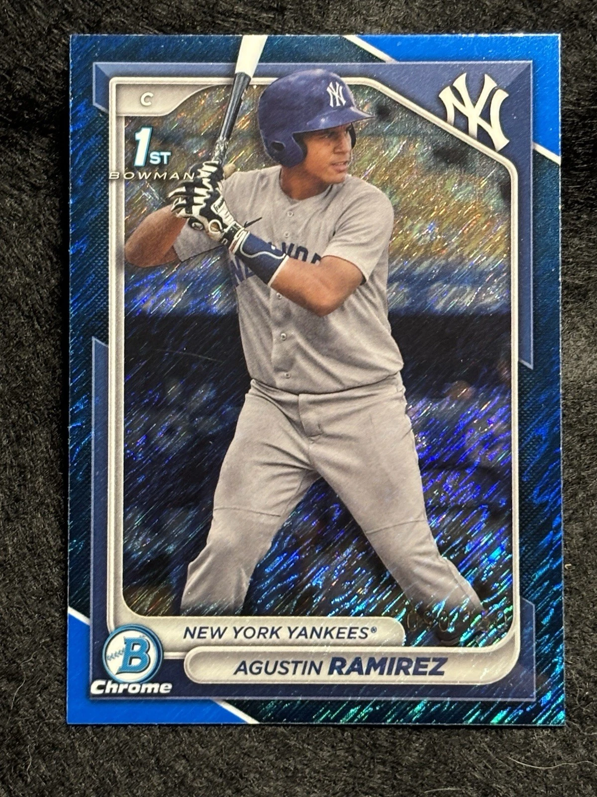 2024 Bowman Chrome Blue Shimmer Refractor /150 #BCP-85 Agustin Ramirez 1st NYY