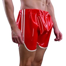 Sports Latex Shorts with Elastic Waistband Rubber Underwear Clubwear Fetish