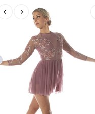 Alexandra S Lyrical Dance Costume Lavender Adult Small Mesh Skirt
