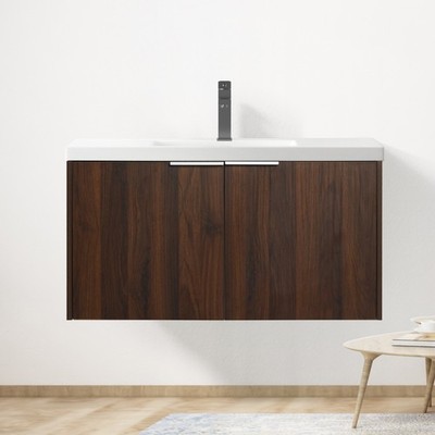 Modern Design 36 Inch Float Mounting Bathroom Vanity With Sink Soft Close Door,