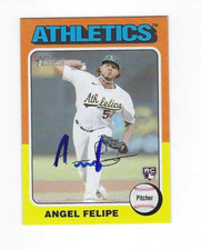 Autographed Signed ANGEL FELIPE OAKLAND A'S 2024 Topps Heritage Card #147 w/COA