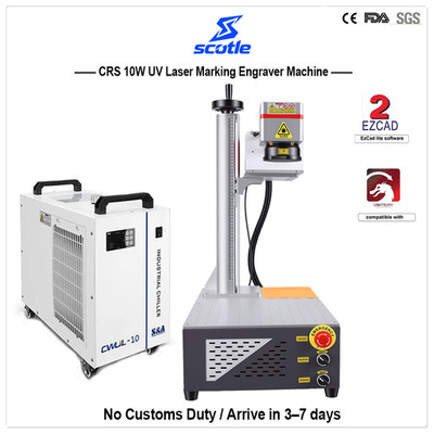 10W 355NM UV Laser Marking Machine S&A Chiller For Glass Metal Wood Acrylic