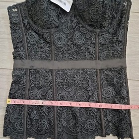 BNWT Vintage Ann Summers Black Embroidered Willa Corset Size 6-8 