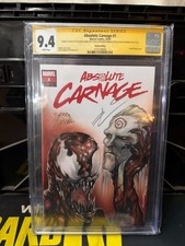 ABSOLUTE CARNAGE 1 CGC 9.4 SS GORKEM DEMIR SKETCH SIGNED CATES STEGMAN 2019