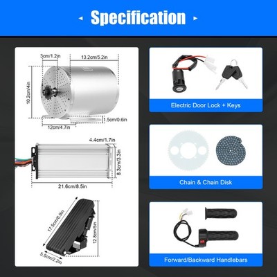 MX650 Brushless Motor Kit For Electric Bicycle E Bike Dirt Bike Razor 72V 3000W