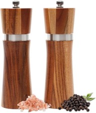 Wooden Salt and Pepper Grinder 8" Set Refillable *FREE SHIPPING*
