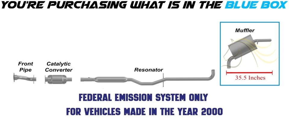 Silenciador de escape de acero inoxidable con suspensión se adapta a: Buick LeSabre 2000-2005 3,8 L Foto 3 de 4
