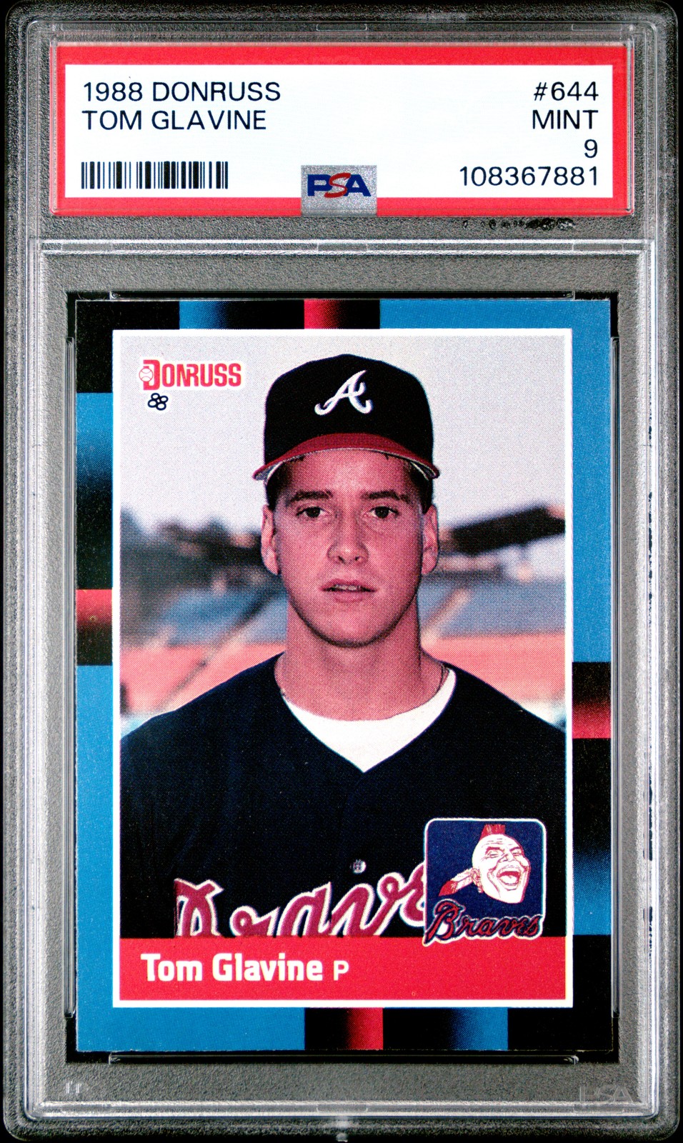 1988 Donruss #644 Tom Glavine PSA 9 RC