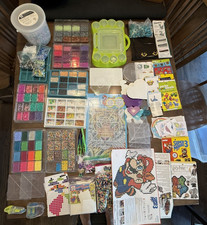 Massive Lot Perler Beads Boards Patterns Tools Mini Beads Organized Super Mario