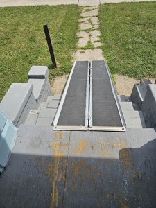 Portable Bi-Fold Multi-Fold Wheelchair/Mobility Scooter Access Ramp Silver/Black