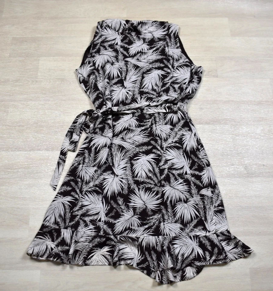 Mini Vestido Michael Kors Envolvente 100% Seda Vacation Resort Marrón Volantes 12 Foto 3 de 4